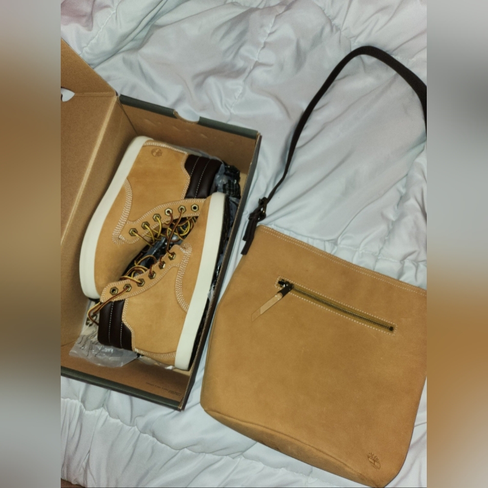 Timberland shoes and purse